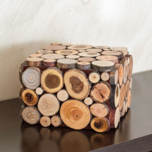 Rustic wood pedestal