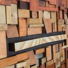 detalle de la madera del cuadro decorativo para pared